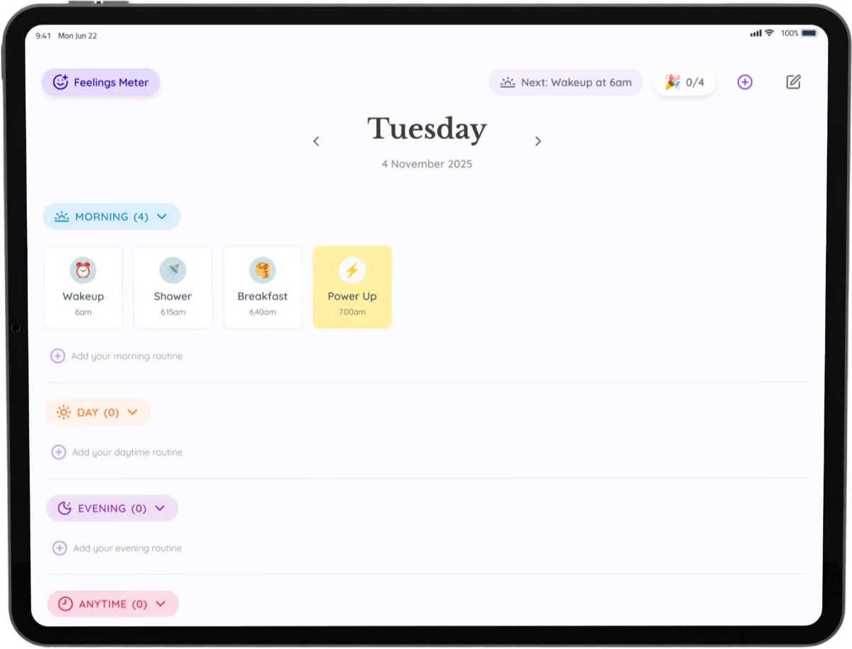 Visual daily routines preview